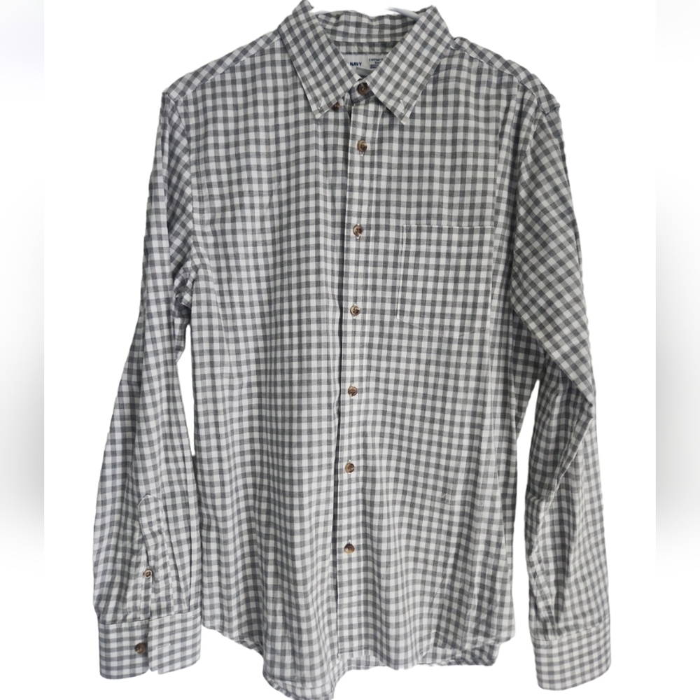 Old Navy Slim Fit Long Sleeve Button Down Shirt Size Medium Plaid Dress …
